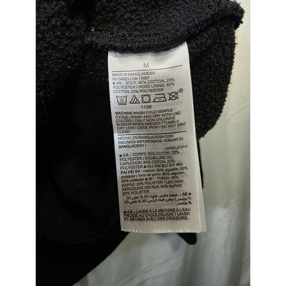 Old Navy Men's Black Pullover Hoodie Medium Cotton Blend Sweatshirt - Picture 5 of 5